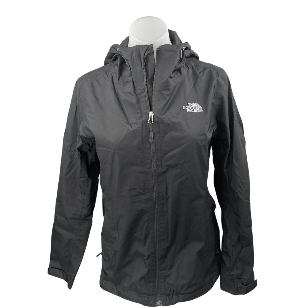 The North Face Women's Black Full Zip Long Sleeve Hooded Windbreaker Jacket Sz S